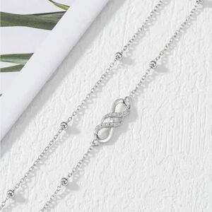 🩵⏭️NIB Sterling Silver Infinity Double Layer Bracelet